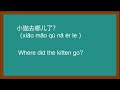 Where did the kitten go? Learn Chinese with story. 小猫去哪儿了 slow Chinese Mandarin. HSK1 HSK2
