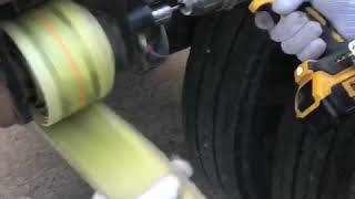 Flatbed strap roll up. www.luxrollzz.com