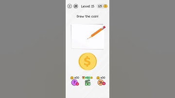 Braindom level 15 draw the coin! solution walkthrough gameplay #braindom #braingames #shorts