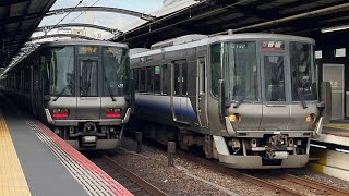 【残り1編成‼️】　東芝GTO  223系100番台未更新車 (HE414編成)  ＋225系5000番台　O普通 天王寺行き　森ノ宮駅発車