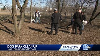 Volunteers work to clean up glass after dog slashed at West Allis dog park