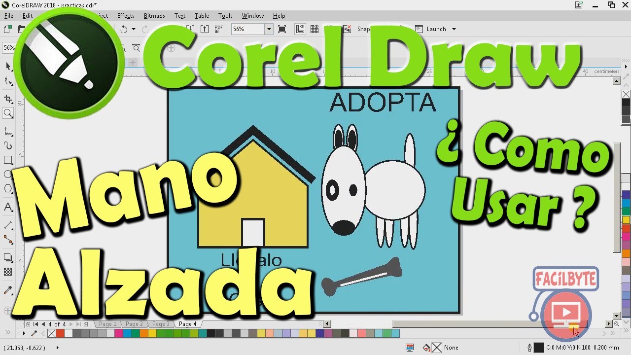corel draw mano alzada - YouTube