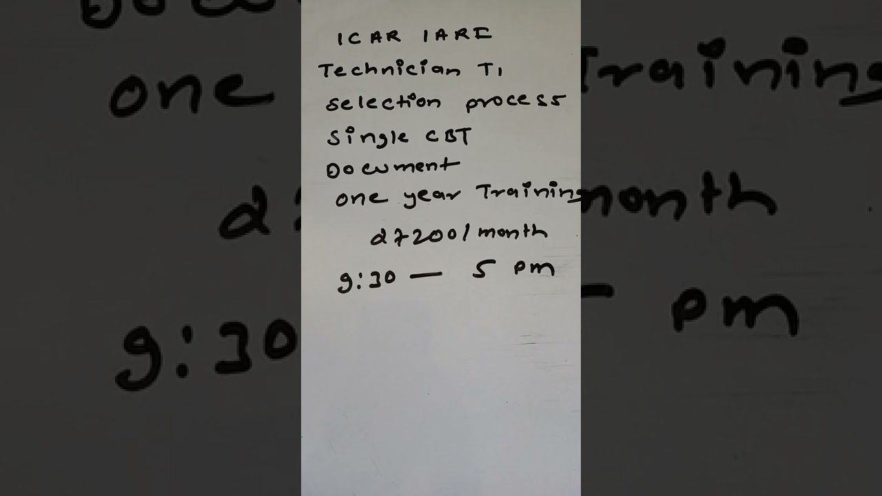 ICAR IARI TECHNICIAN SELECTION PROCESS SALARY WORKING HOURS DUTY