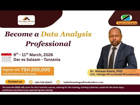 Become A Data Analysis Expert Register For Tanzania Live Training 9th 11th March 2026 