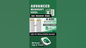Add +91 Before Mobile Number ✅ #exceltutorial #exceltricks #technology #exceltips #shortvideoviral