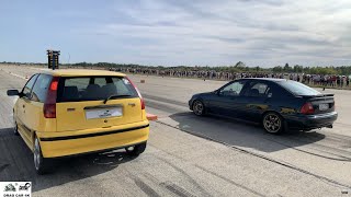 Fiat Punto GT vs Honda Civic 1.4 Turbo drag race 1/4 mile 🚦🚗 - 4K Fiat Punto 1 4
