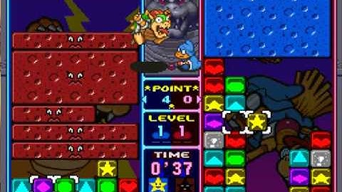 Tetris attack Me vs Lv 7 Com on level 1