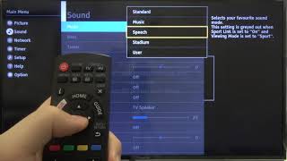 How to Set Sound Mode Suited for Music on PANASONIC TV TX-40FS500 40-inch Smart TV - Video Guide screenshot 3