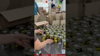 Máy in date code tích hợp dán tem QR trên hộp nông sản xuất khẩu| AnHong Videojet #mayindate