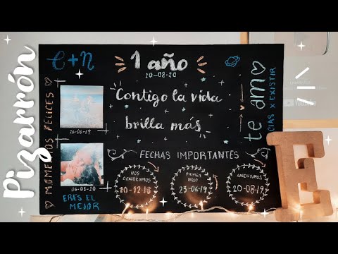 DIY ♡ Detalle para mi novio ♡ Cartel pizarra 1 año de novios | Erandy Paz - YouTube