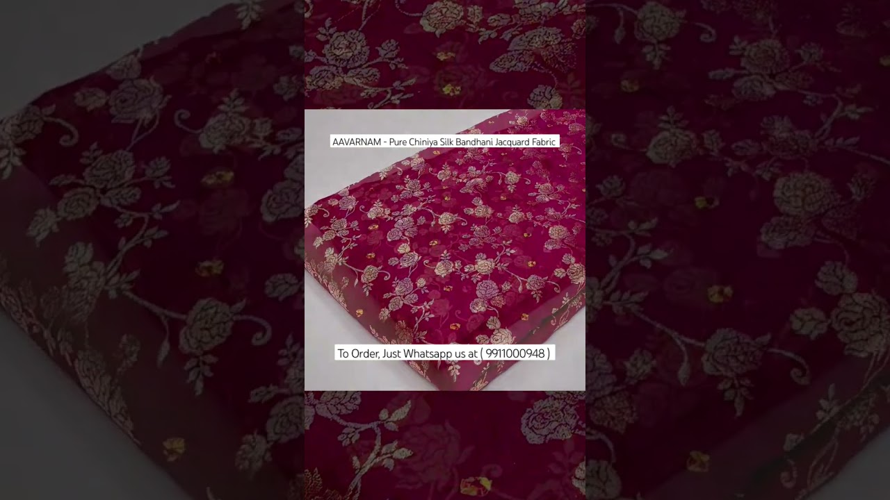 AAVARNAM - Pure Chiniya Silk Bandhani Jacquard Fabric 