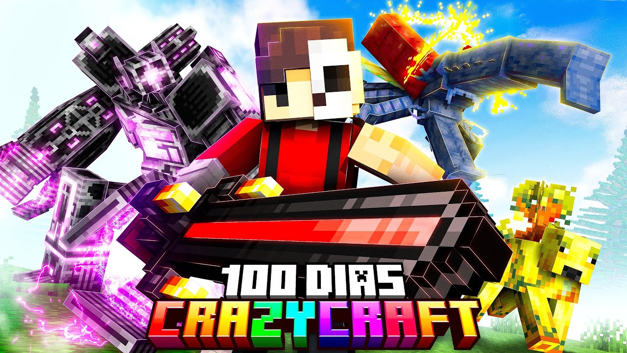 SOBREVIVI 100 DIAS no CRAZYCRAFT com 400 MODS - O FILME