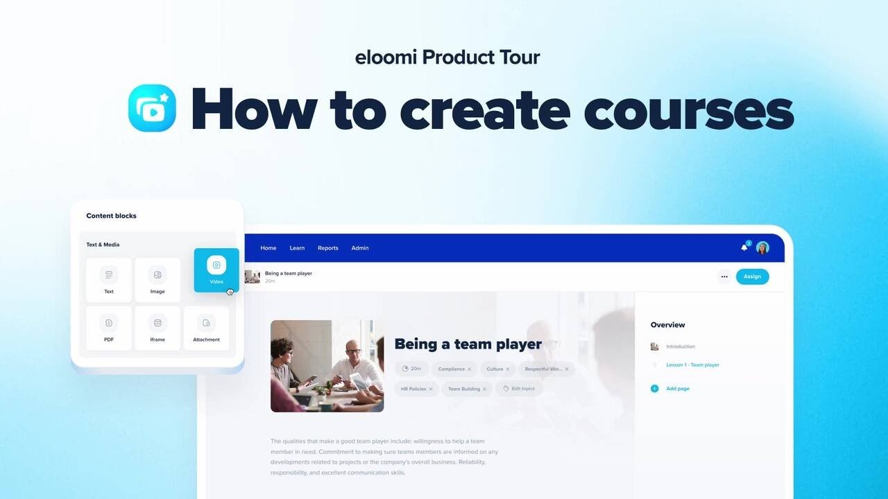 How to create courses with eloomi | Product tour - YouTube