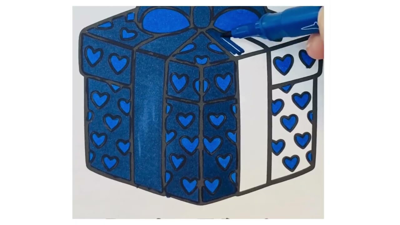 Valentine’s Day Blueprint Coloring ASMR 💙 Relaxing Marker Sounds 