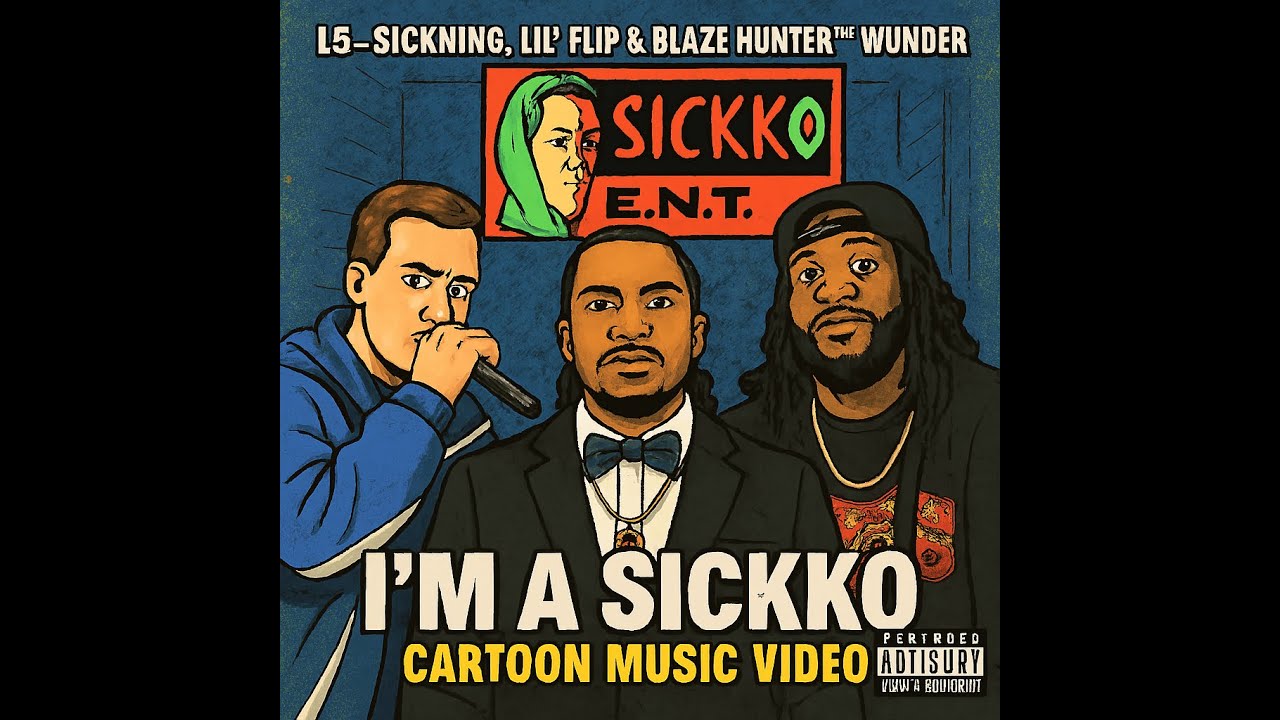 LB~Sickning, Lil' Flip & Blaze Hunter9th Wunder — “I’m A SicKKo” (Cartoon Music Video)