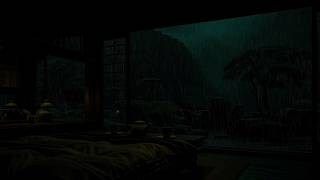 Gentle Rain in a Dark Bedroom (No Ads) 🌧 | Dark Cozy Rain Ambience for Sleeping Fast