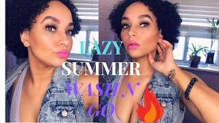 EASY LAZY| Summer Wash N Go| Natural CURLY Hair Routine for Short Hair| Vanessa Nastasia