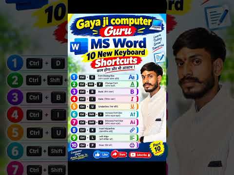 इस वीडियो में आपको MS Word के महत्वपूर्ण Keyboard Shortcuts Keys आसान भाषा में बताए गए हैं। 💻⌨️