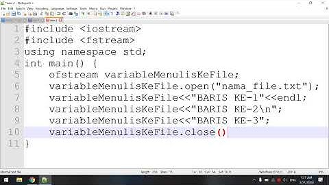 PEMROGRAMAN DASAR C++  | OPERASI FILE - BUAT FILE