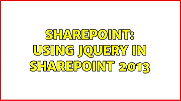 Sharepoint: Using jQuery in SharePoint 2013 (2 Solutions!!)