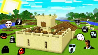 SURVIVAL DESERT CASTLE BASE JEFF THE KILLER and SCARY NEXTBOTS in Minecraft - Gameplay - Coffin Meme