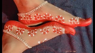 Beautiful bengali bridal alta design for feet || আলতা ডিজাইন || bengali alta design for bride #alta