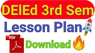 DElEd 3rd Semester Lesson Plan डीएलएड तृतीय सेमेस्टर Pdf Download