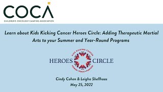 Kids Kicking Cancer Heroes Circle: Adding Therapeutic Martial Arts to Your Camp