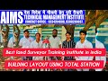 Live Building Drawing layout using Total Station surveying| how to stake out Autocad Drawing|AimsGis