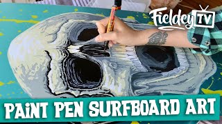 How to use spray paint and paint markers on a surfboard | Ep 2