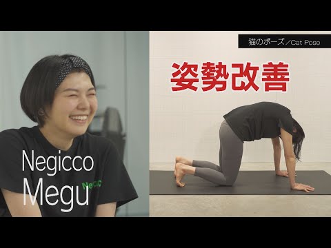 【簡単ヨガ】Negicco・Meguさんと猫のポーズ