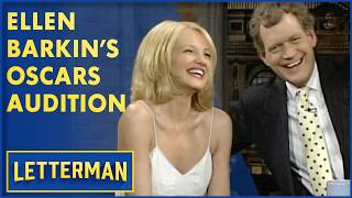 Ellen Barkin Puts On Her Oscars Dress David Letterman