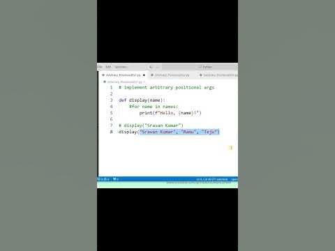 Arbitrary Positional arguments in python #python #coding - YouTube