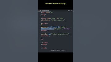 Cara Belajar JavaScript Dasar dari Nol (Even Keydown) untuk Pemula