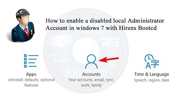 How to enable a disabled local Administrator account in windows 7 with Hirens Bootcd