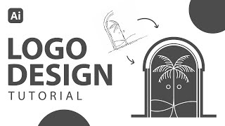Designing a Sleek Palm Tree Logo in Illustrator | Step-by-Step Tutorial | line art logo