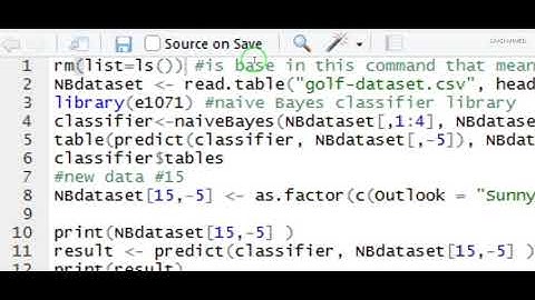 Naive Bayes  in R Studio