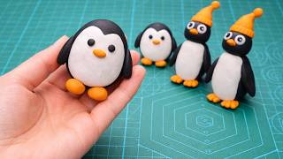 Penguin Clay Modelling For Kids Cute Penguin Polymer Clay Toys Making Easy Clay Animals Tutoria