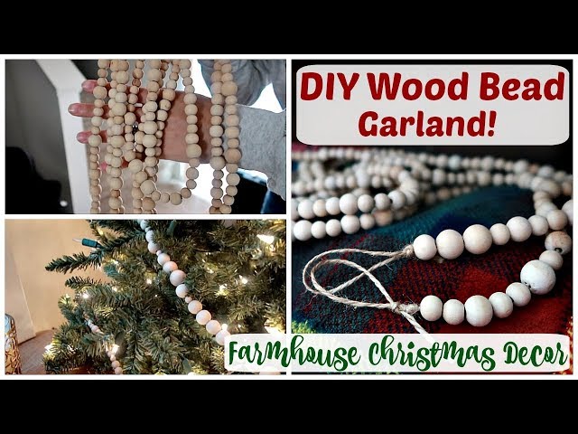 RAE DUNN INSPIRED CHRISTMAS I Wood Bead GARLAND DIY