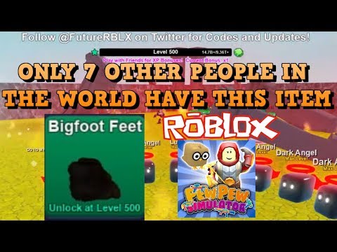 Hit Level 500 Only 7 Other People In World Has This Roblox Pew Pew Simulator Item Bigfoot Feet Youtube - futurerblx roblox