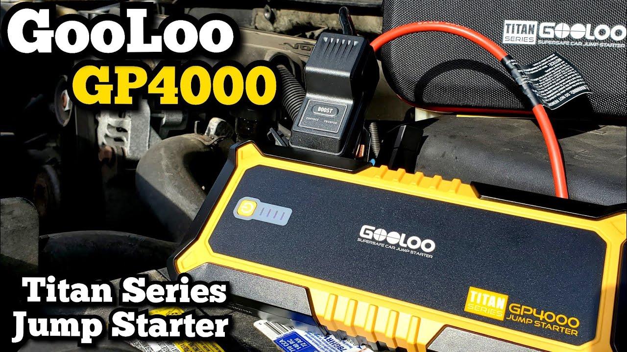 GOOLOO GP4000 JUMP START, MEMORY SAVER BATTERY WITH LIGHT AND ACCESSORY  OUTPUTS 