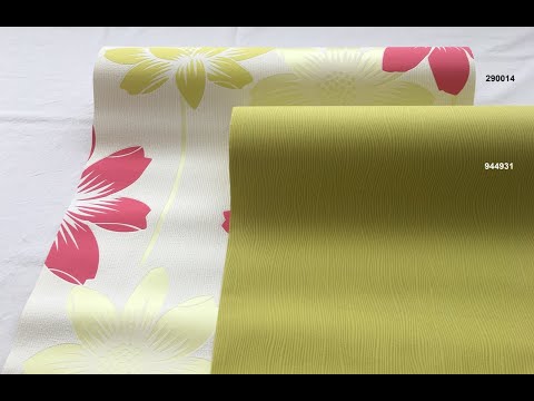 Фактурні німецькі шпалери 290014, з великими та яскравими, кораловими та малиновими, квітами лотоса на білому тлі, видео 1