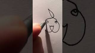 Drawing Pikachu one line art #Shorts