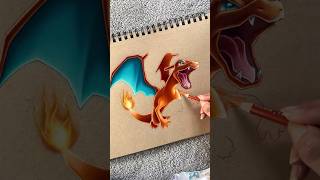 Colouring Charizard with coloured pencils! #charizard #anime #pokemon #prismacolor #fanart