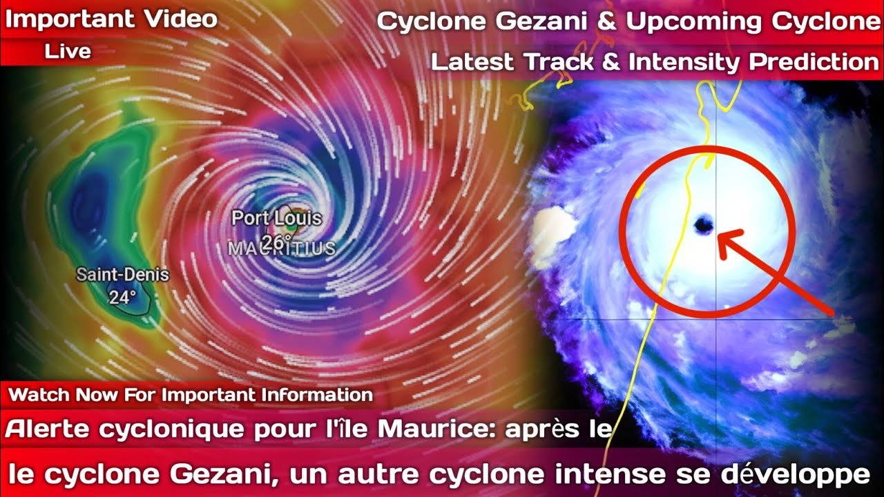 Alerte cyclonique pour l'île Maurice: après le cyclone Gezani, un autre cyclone intense se développe