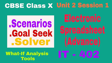 Scenarios Goal Seek Solver  What If Analysis Tool in OpenOffice Calc | Class X CBSE IT 402