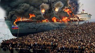 Brutal Action! Ukraine Bombs Convoy of 2.300 Russian Military Trucks on Pontoon Bridge, screenshot 2