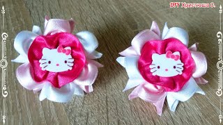 DIY Бантики з атласних лент &quot;Камелия&quot;. Bows