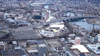Aerial Establishing Shot of Bridgeport, CT
