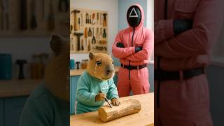 Fat Cat vs. Capybara – Squid Game Sculpture Showdown!